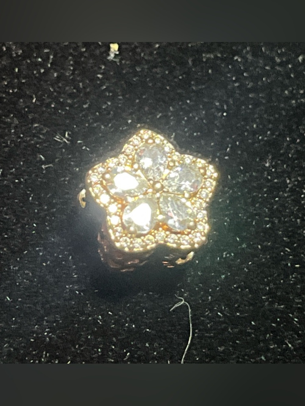 Pandora 14k Rose Gold Sparkling Snowflake Pave Charm